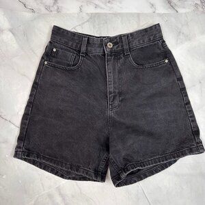 Zara Black Denim High Rise Shorts